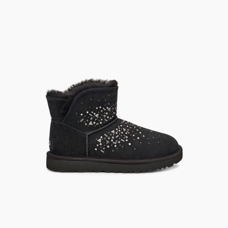 UGG Classic Galaxy Bling Mini - Boots Dame - Svart (NO-J662)